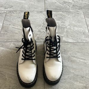 White Doc Martin Platform Boots